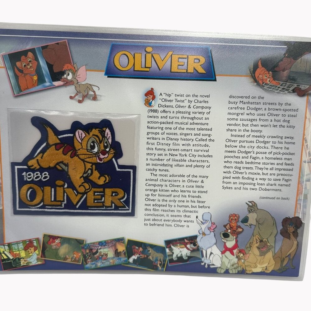 1988 Oliver Disney Collectible Patch Willabee & Ward With Information Card